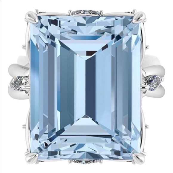 Ferrucci 12.45 ct emerald cut aquamarine gemstone ring. GIA Certified! - Picture 12 of 12